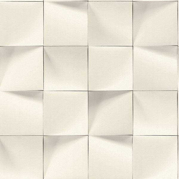 eyre-white-three-dimensional-geometric-wallpaper-york-wallcoverings-rh611359 - York Wallcoverings Wallpaper