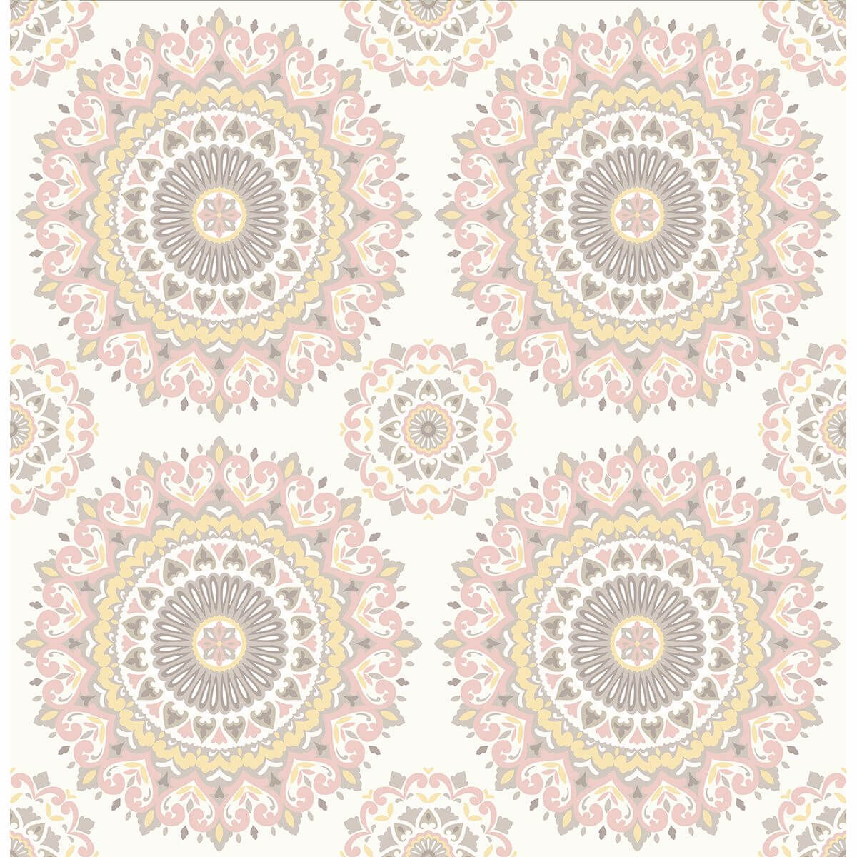gemma-light-pink-boho-medallion-wallpaper-york-wallcoverings-1014-001805 - York Wallcoverings Wallpaper