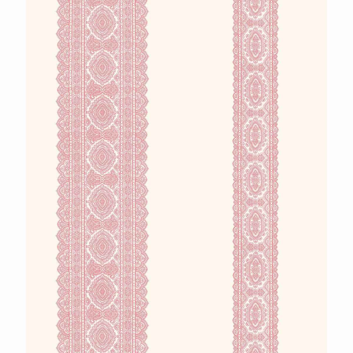 Brynn Pink Paisley Stripe Wallpaper - York Wallcoverings - 1014-001831