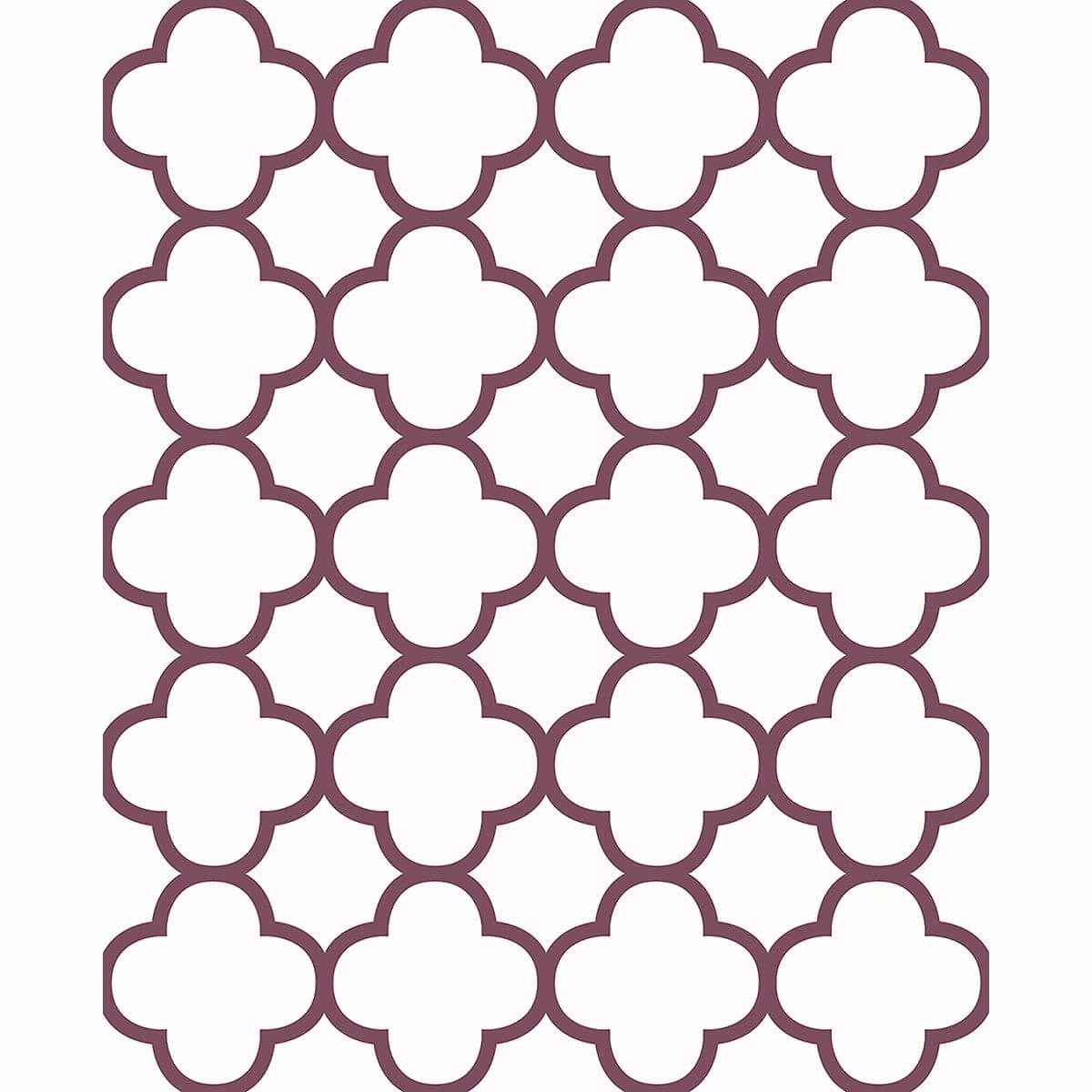 Origin Burgundy Quatrefoil Wallpaper - York Wallcoverings - 2625-21859 - York Wallcoverings Wallpaper