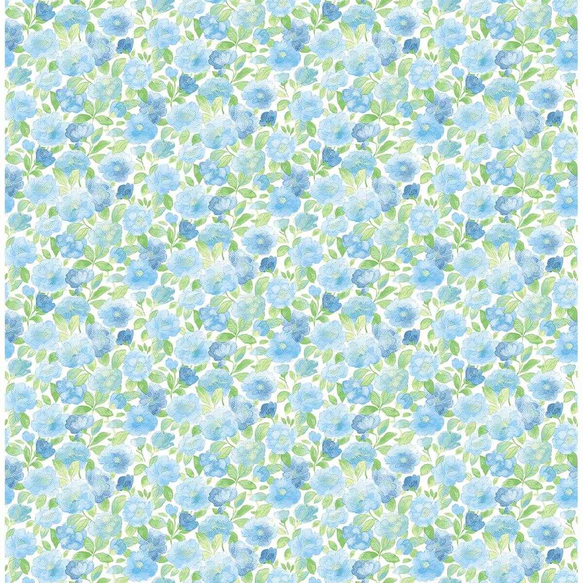 Elsie Sky Blue Floral Wallpaper - York Wallcoverings - 2657-22215 - York Wallcoverings Wallpaper