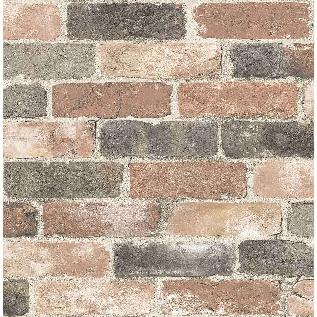 Dusty Red Reclaimed Bricks Wallpaper - York Wallcoverings - 2701-22320 - York Wallcoverings Wallpaper