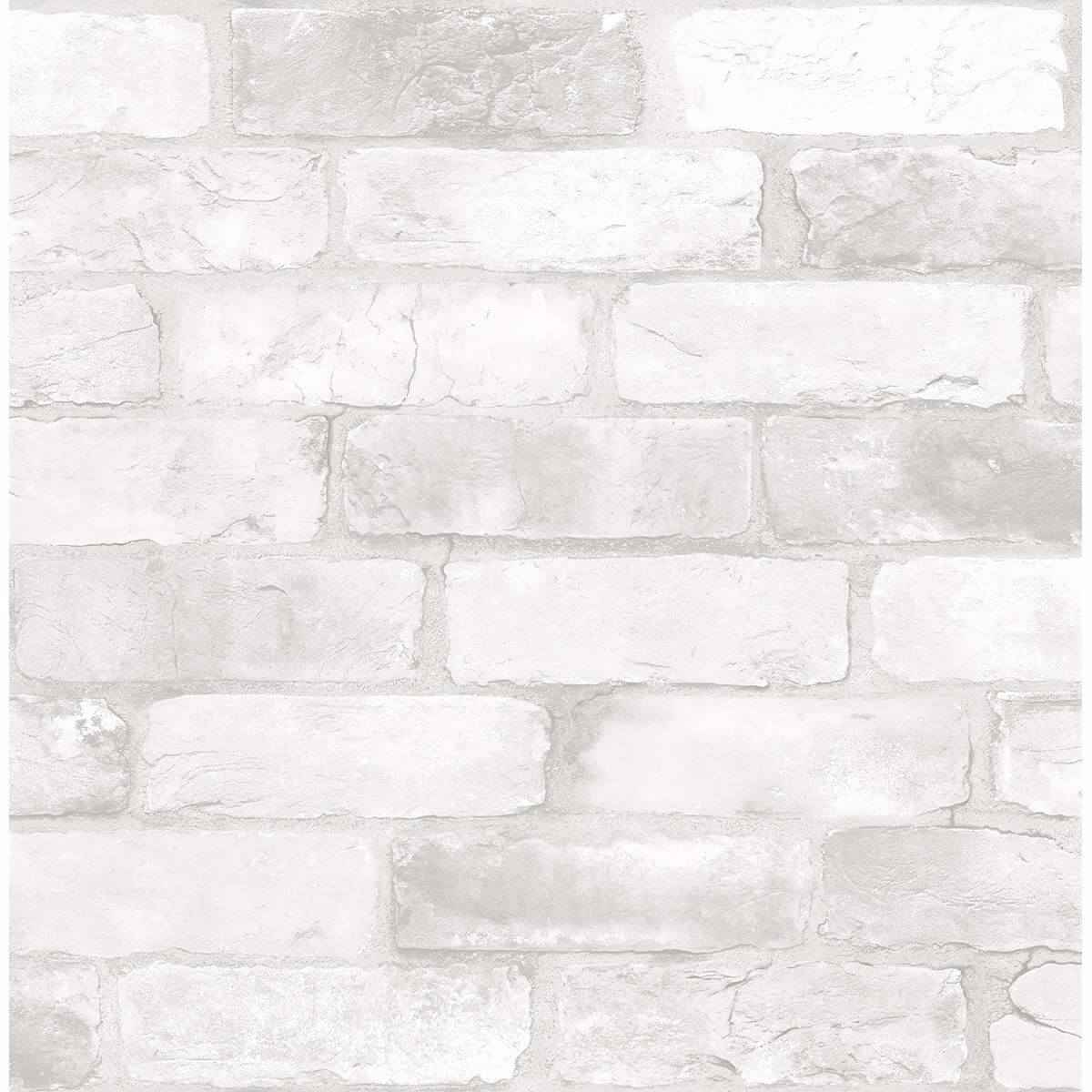 White Reclaimed Bricks Wallpaper - York Wallcoverings - 2701-22321 - York Wallcoverings Wallpaper