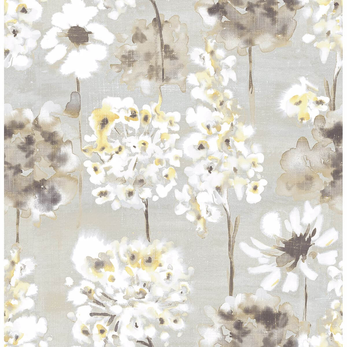 marilla-yellow-watercolor-floral-wallpaper-york-wallcoverings-2656-004003 - York Wallcoverings Wallpaper