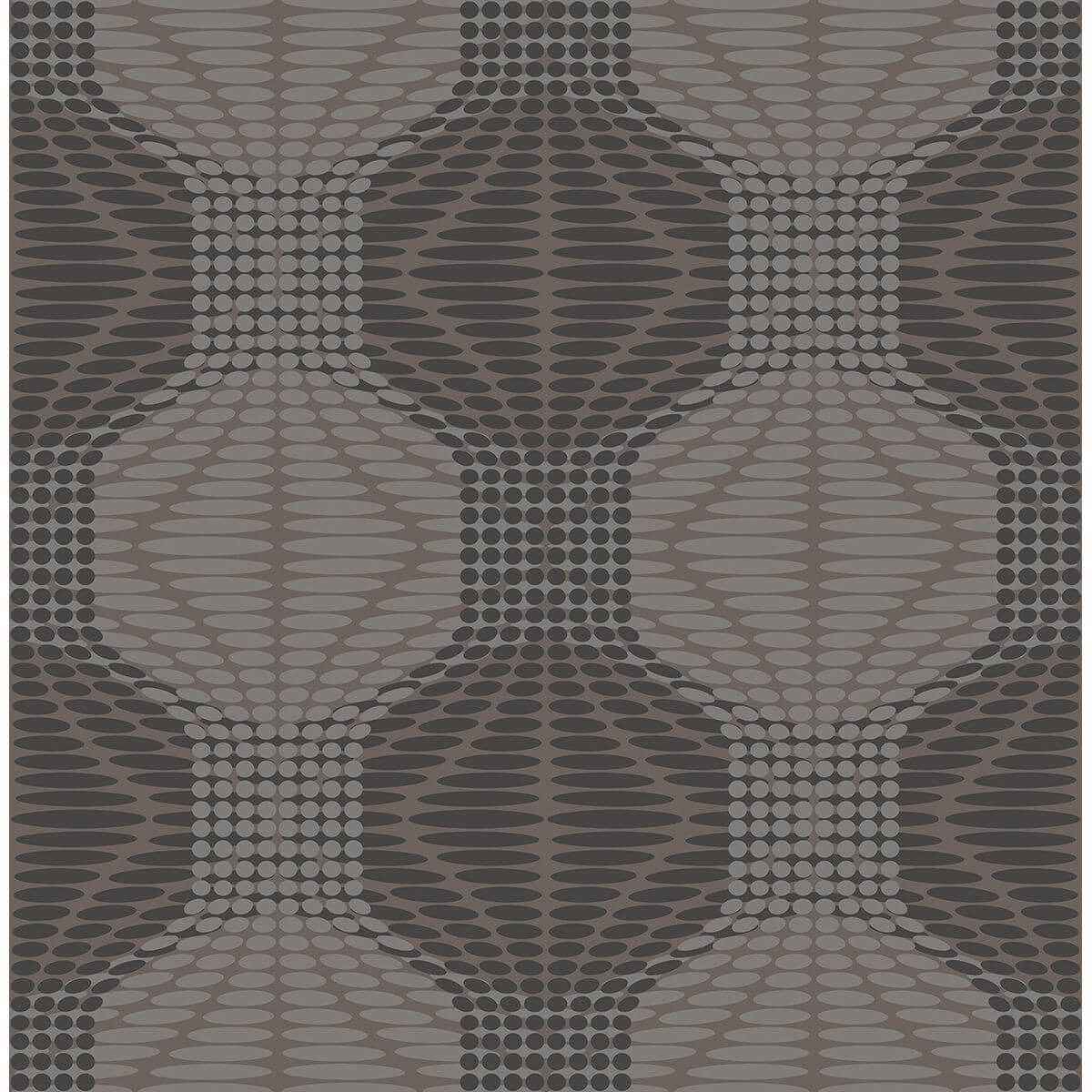 Optic Brown Geometric Wallpaper - York Wallcoverings - 2697-22634
