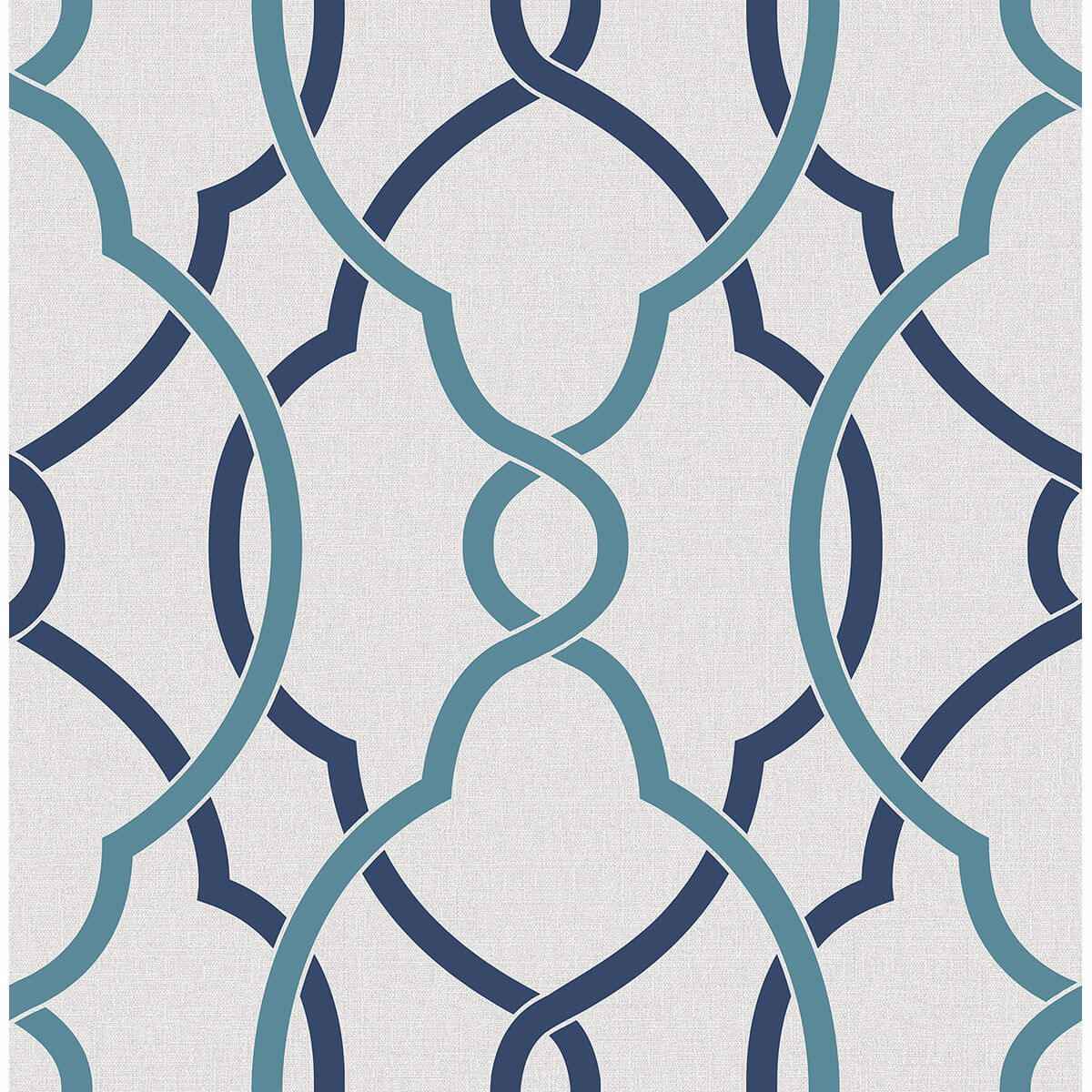 Sausalito Navy Lattice Wallpaper - York Wallcoverings - 2697-22627