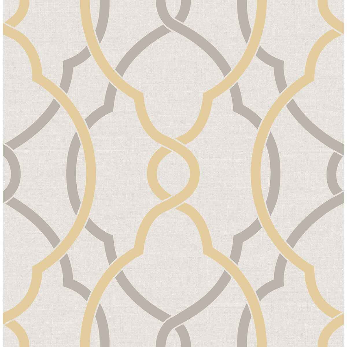 Sausalito Yellow Lattice Wallpaper - York Wallcoverings - 2697-22620