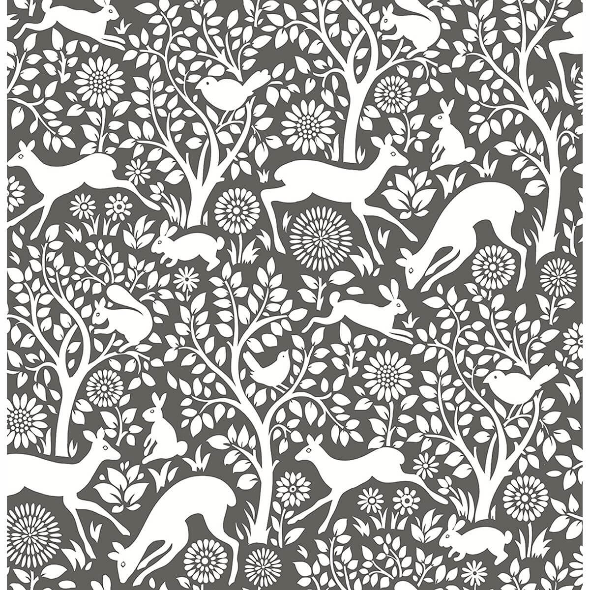 meadow-charcoal-animals-york-wallcoverings-2702-22729 - York Wallcoverings Wallpaper