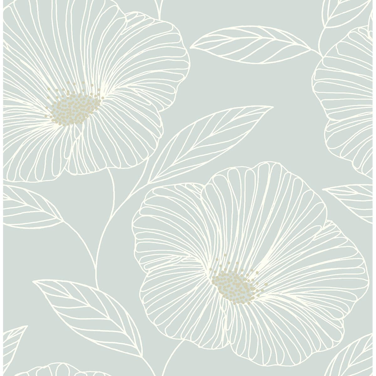 mythic-seafoam-floral-wallpaper-york-wallcoverings-2764-24321 - York Wallcoverings Wallpaper