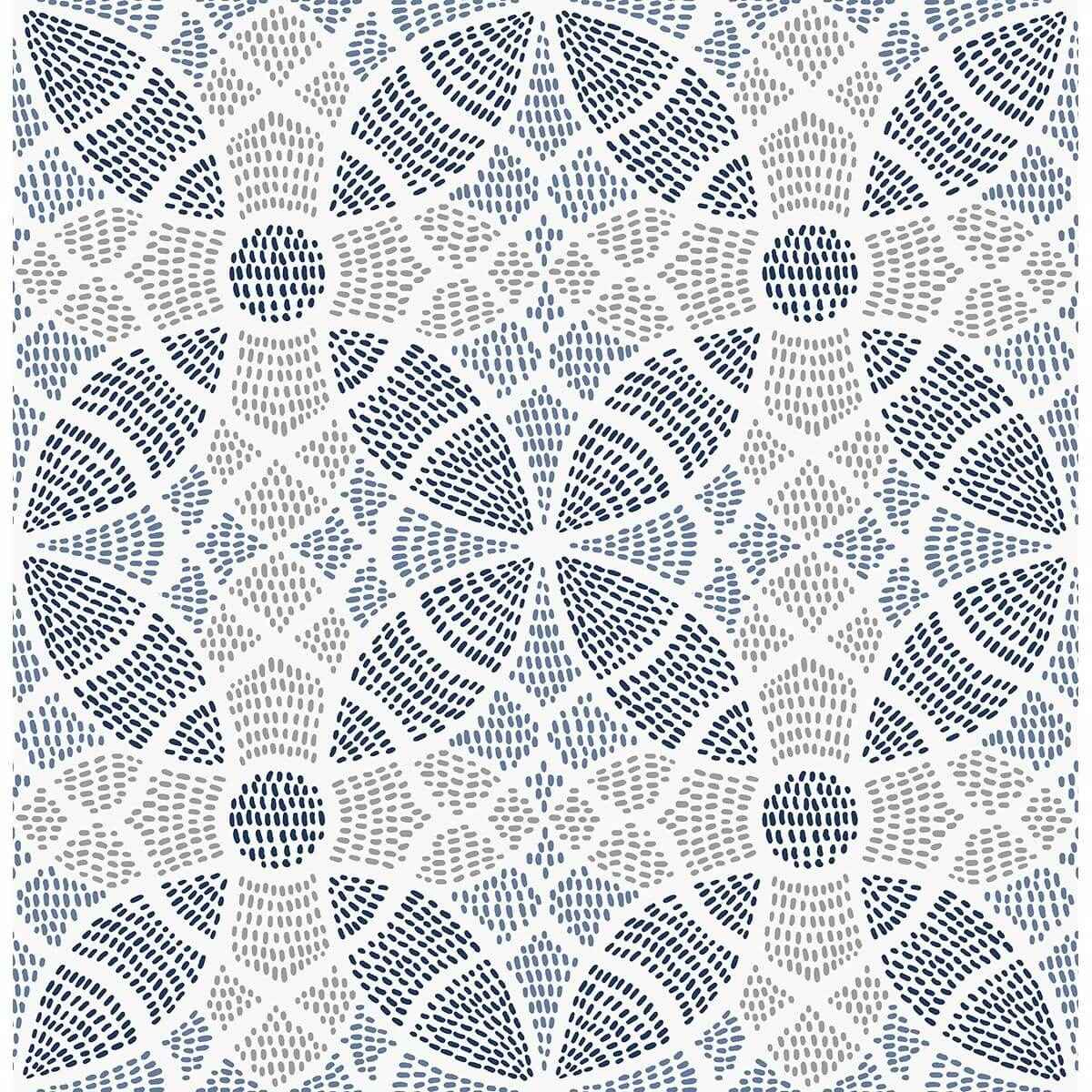 Zazen Blue Geometric Wallpaper - York Wallcoverings - 2764-24335