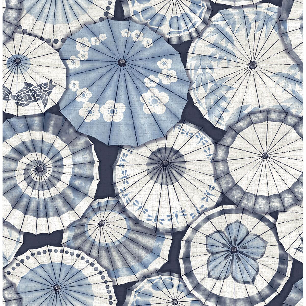 mikado-blue-parasol-wallpaper-york-wallcoverings-2764-24361 - York Wallcoverings Papel pintado