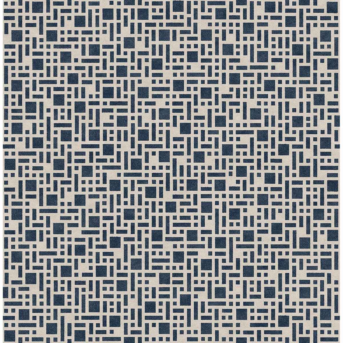 Bento Indigo Geometric Wallpaper - York Wallcoverings - 2764-24339 - York Wallcoverings Wallpaper