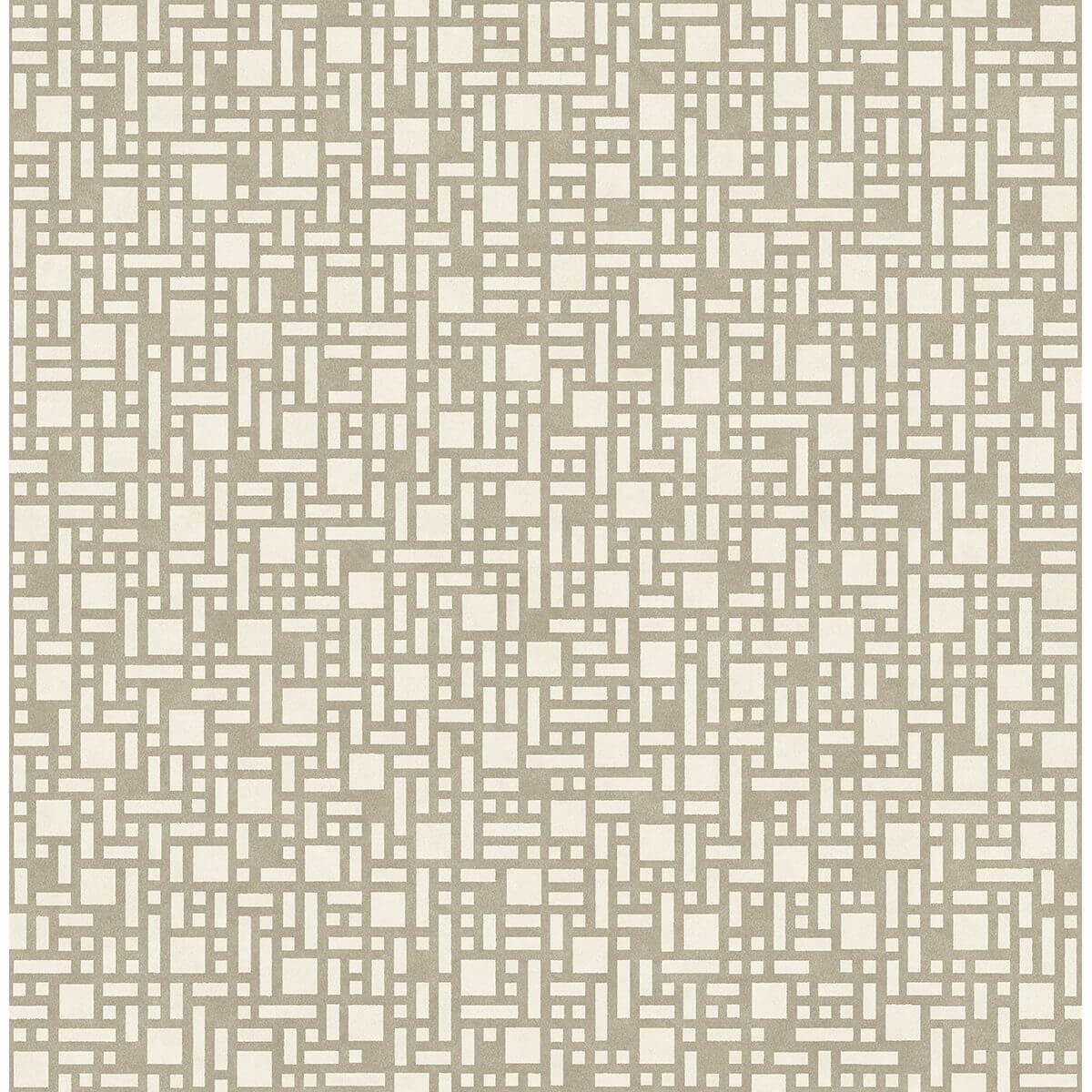 bento-taupe-geometric-wallpaper-york-wallcoverings-2764-24342 - York Wallcoverings Wallpaper