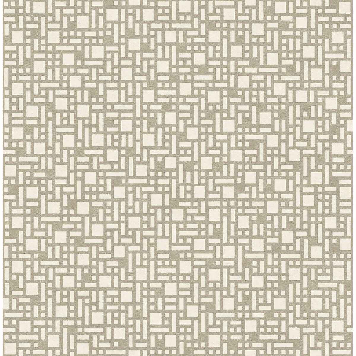 Bento Taupe Geometric Wallpaper - York Wallcoverings - 2764-24342 - York Wallcoverings Wallpaper