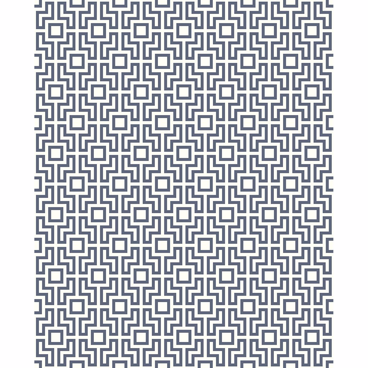 Boxwood Blue Geometric Wallpaper - York Wallcoverings - 2782-24535