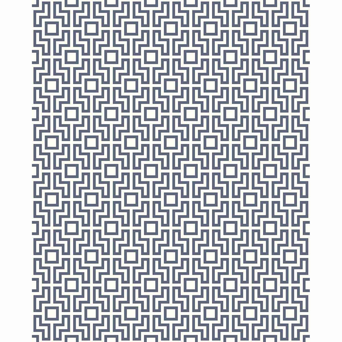 Boxwood Blue Geometric Wallpaper - York Wallcoverings - 2782-24535 - York Wallcoverings Wallpaper