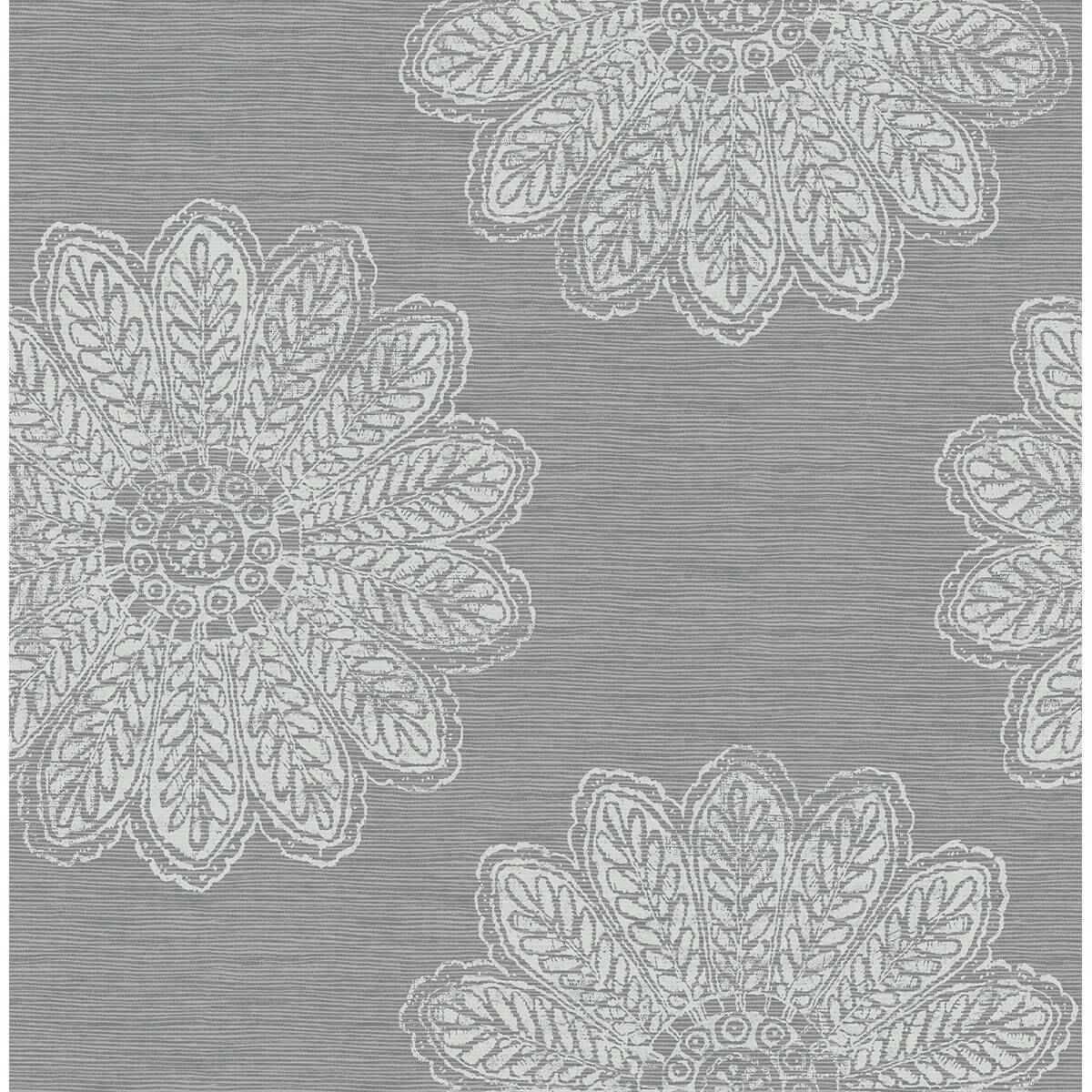 Sol Slate Medallion Wallpaper - York Wallcoverings - 2793-24746 - York Wallcoverings Wallpaper