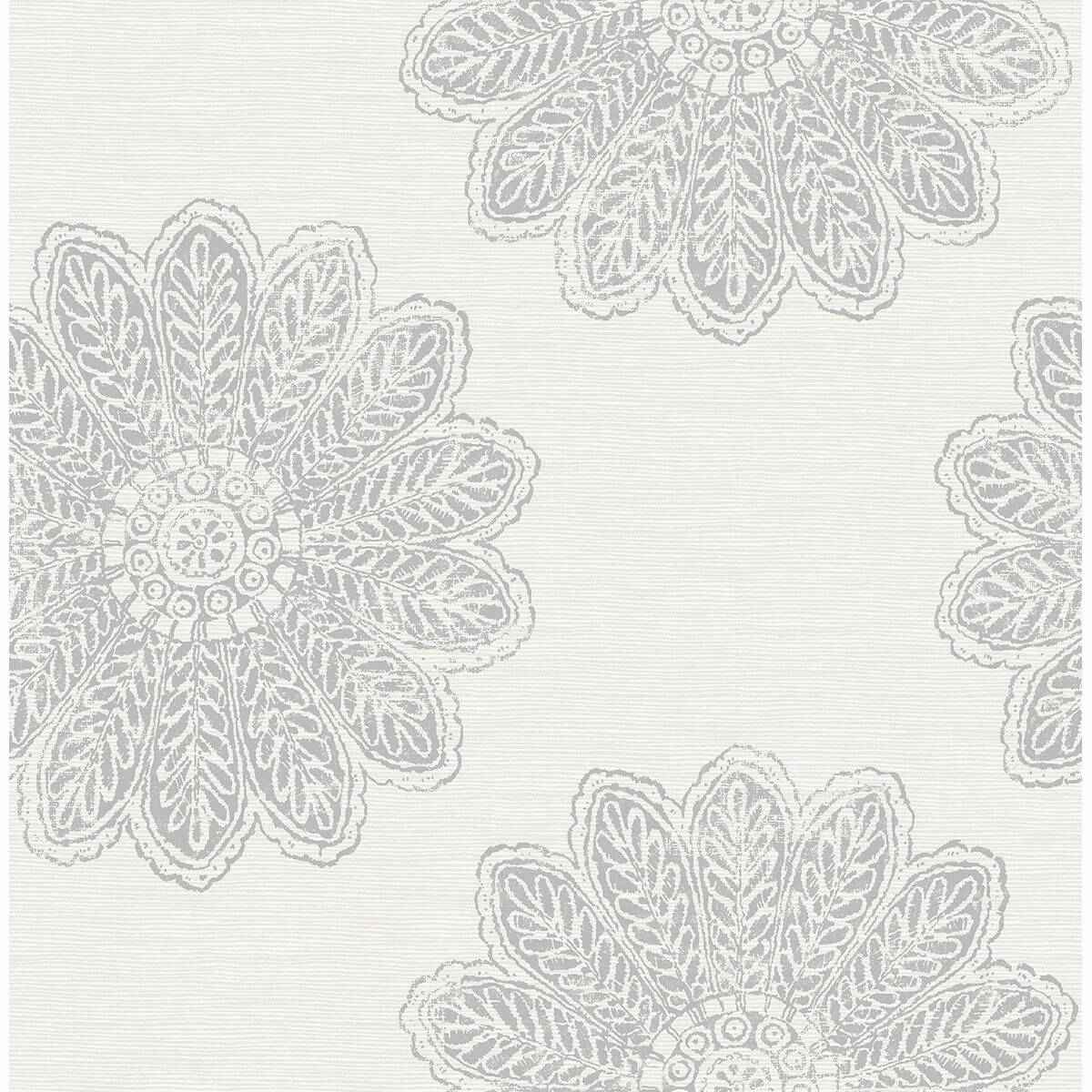 Sol Light Grey Medallion Wallpaper - York Wallcoverings - 2793-24747 - York Wallcoverings Wallpaper