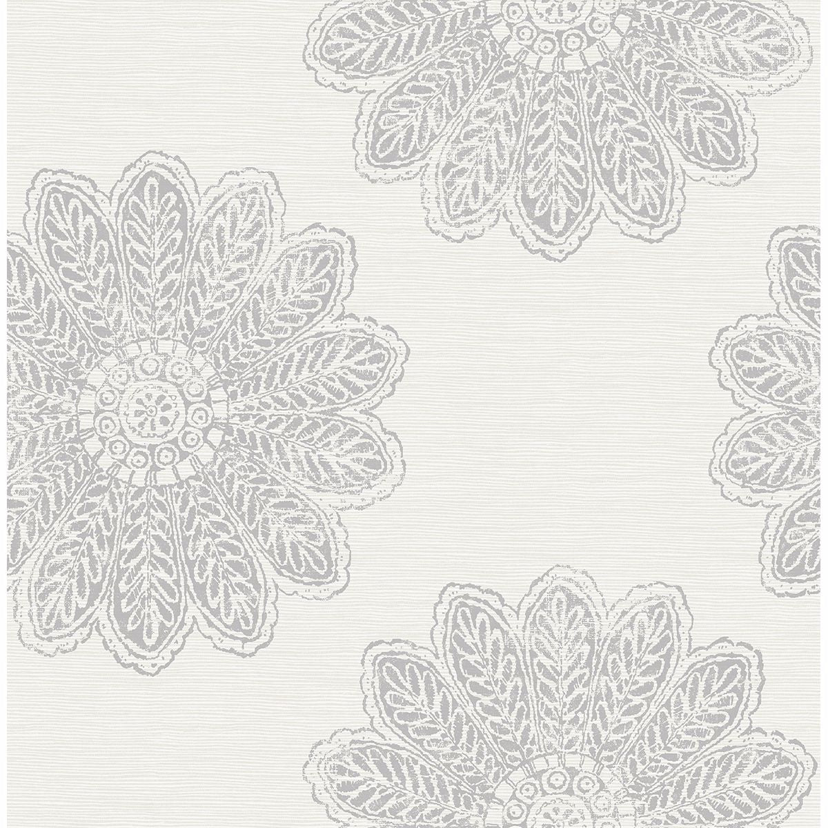 sol-light-grey-medallion-wallpaper-york-wallcoverings-2793-24747 - York Wallcoverings Papel pintado