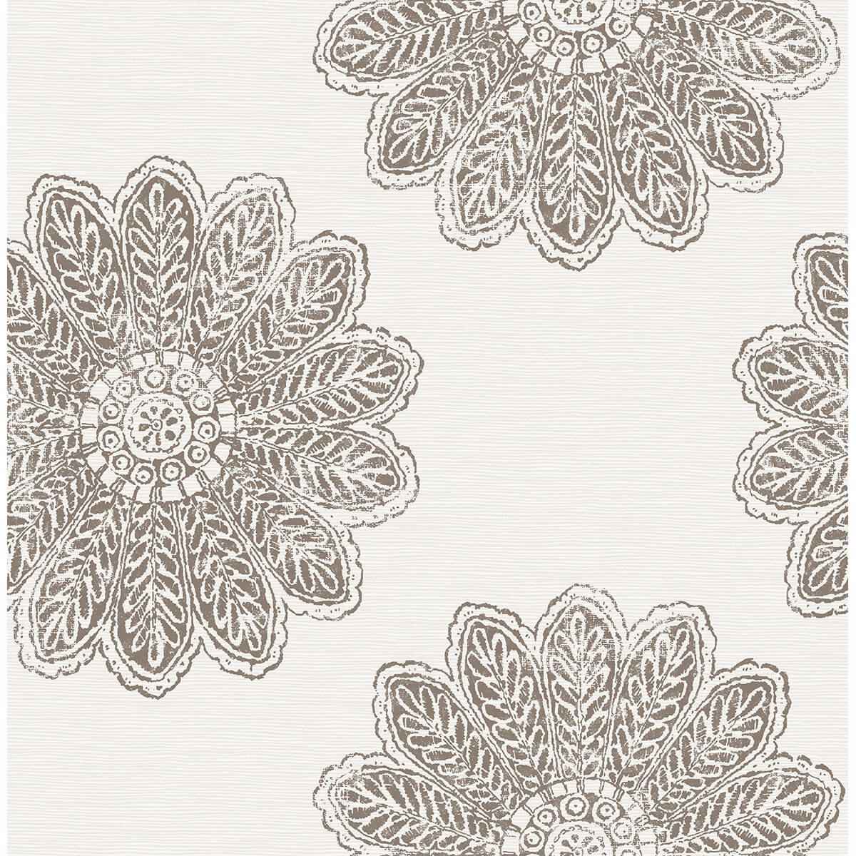 Sol Espresso Medallion Wallpaper - York Wallcoverings - 2793-24748 - York Wallcoverings Wallpaper