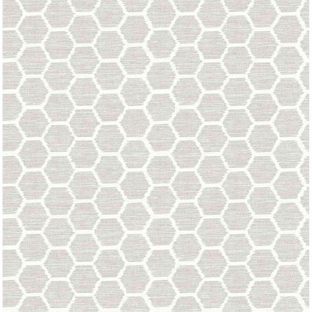 Aura Platinum Honeycomb Wallpaper - York Wallcoverings - 2793-24713