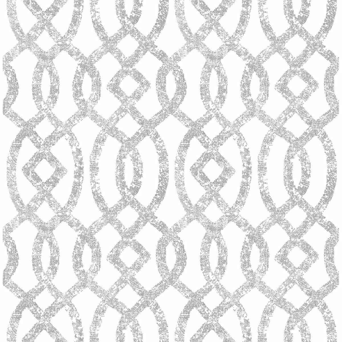 Ethereal Silver Trellis Wallpaper - York Wallcoverings - 2793-24722