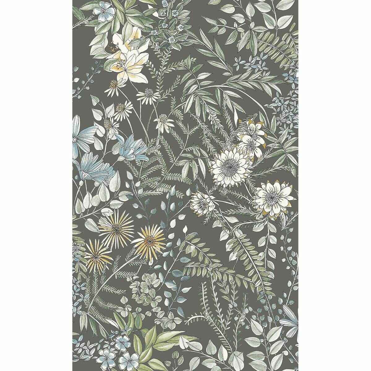 Full Bloom Taupe Floral Wallpaper - York Wallcoverings - 2821-12905 - York Wallcoverings Wallpaper