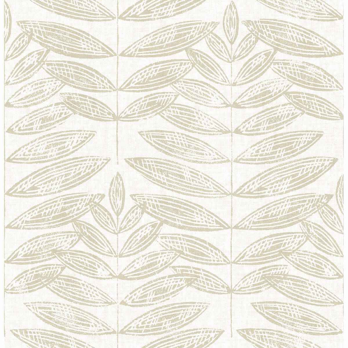 Akira Beige Leaf Wallpaper - York Wallcoverings - 2821-25100 - York Wallcoverings Wallpaper