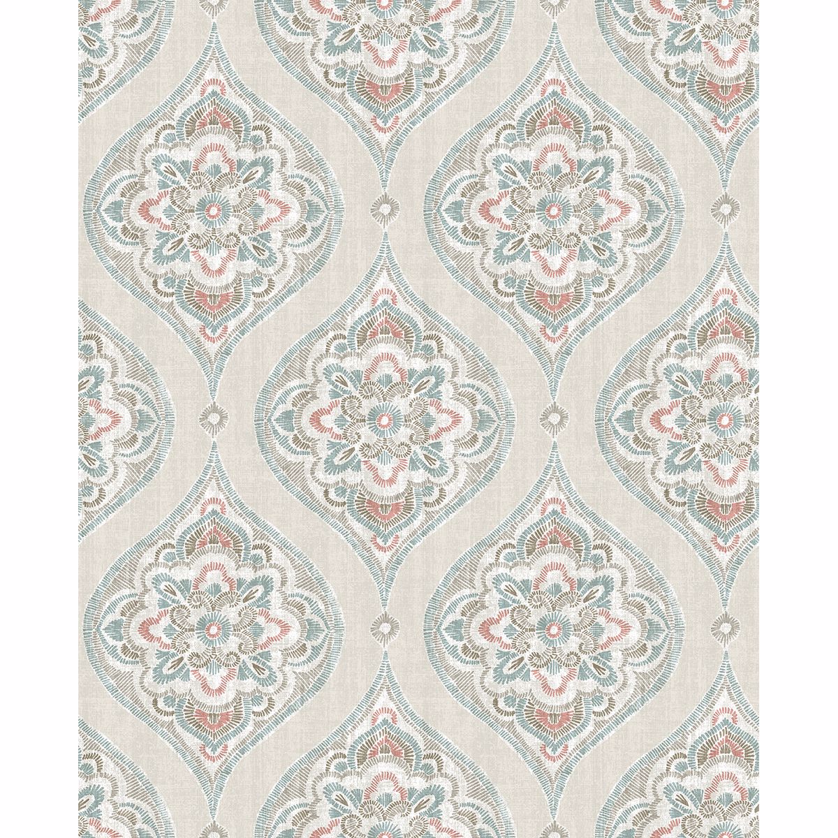 adele-teal-damask-wallpaper-york-wallcoverings-2821-25150 - York Wallcoverings Wallpaper