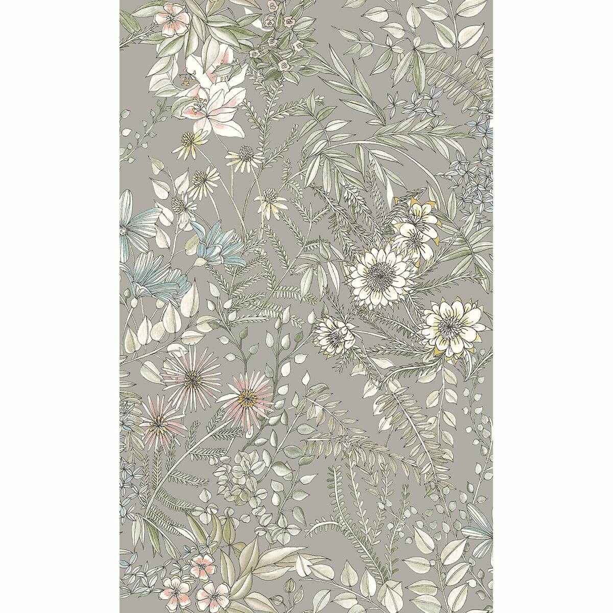 Full Bloom Beige Floral Wallpaper - York Wallcoverings - 2821-12903 - York Wallcoverings Wallpaper