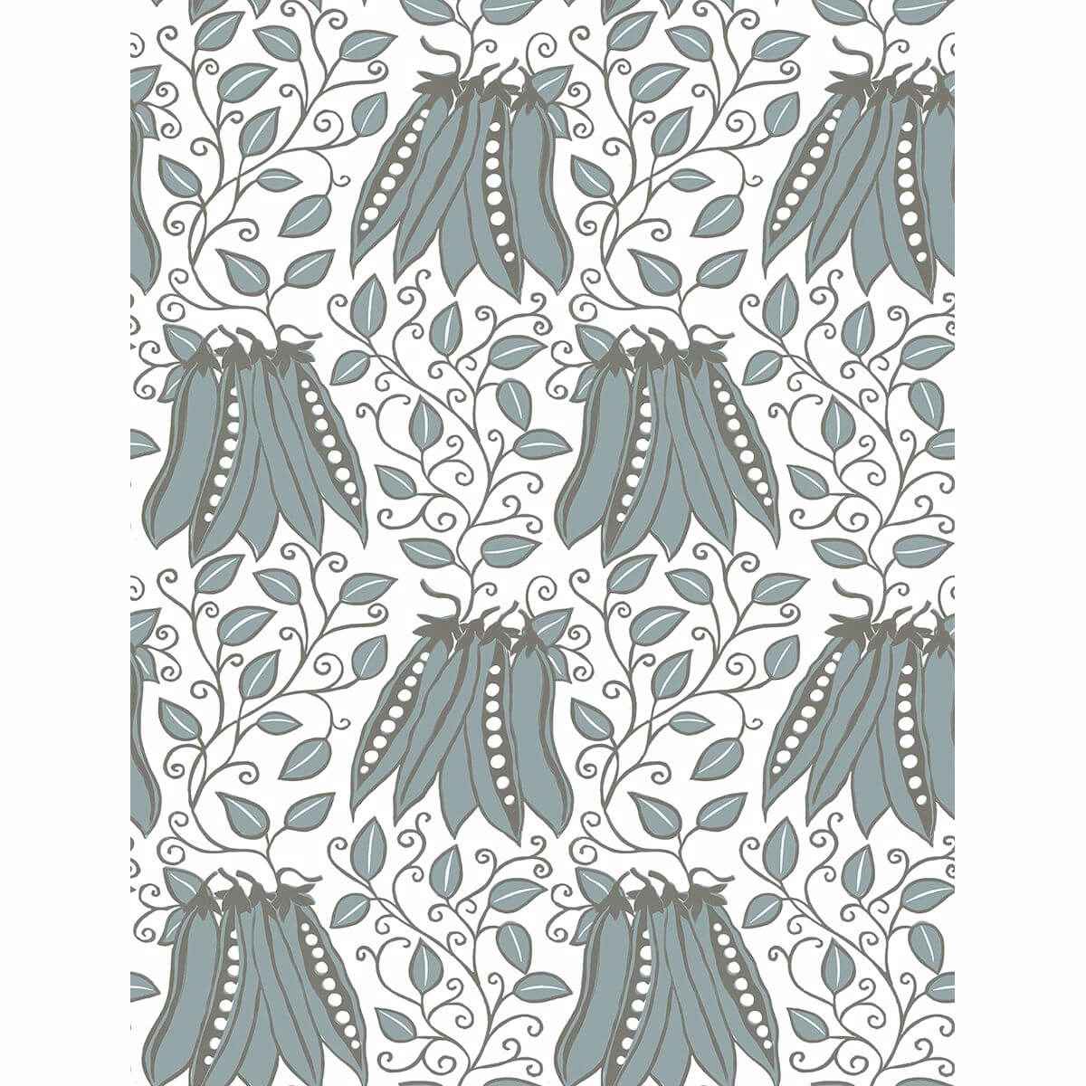 Peas in a Pod Turquoise Garden Wallpaper - York Wallcoverings - 2821-25121 - York Wallcoverings Wallpaper