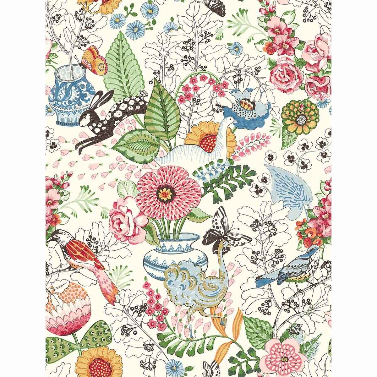 Whimsy Multicolor Fauna Wallpaper - York Wallcoverings - 2821-12801 - York Wallcoverings Wallpaper