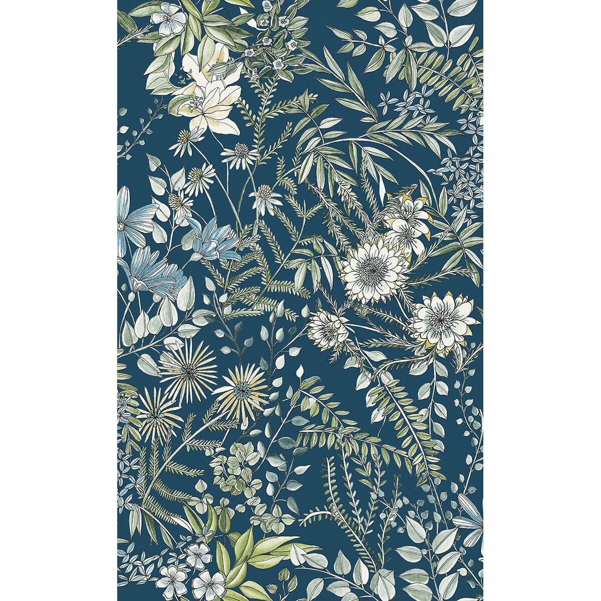 full-bloom-navy-navy-floral-wallpaper-york-wallcoverings-2821-12902 - York Wallpaper Wallpaper