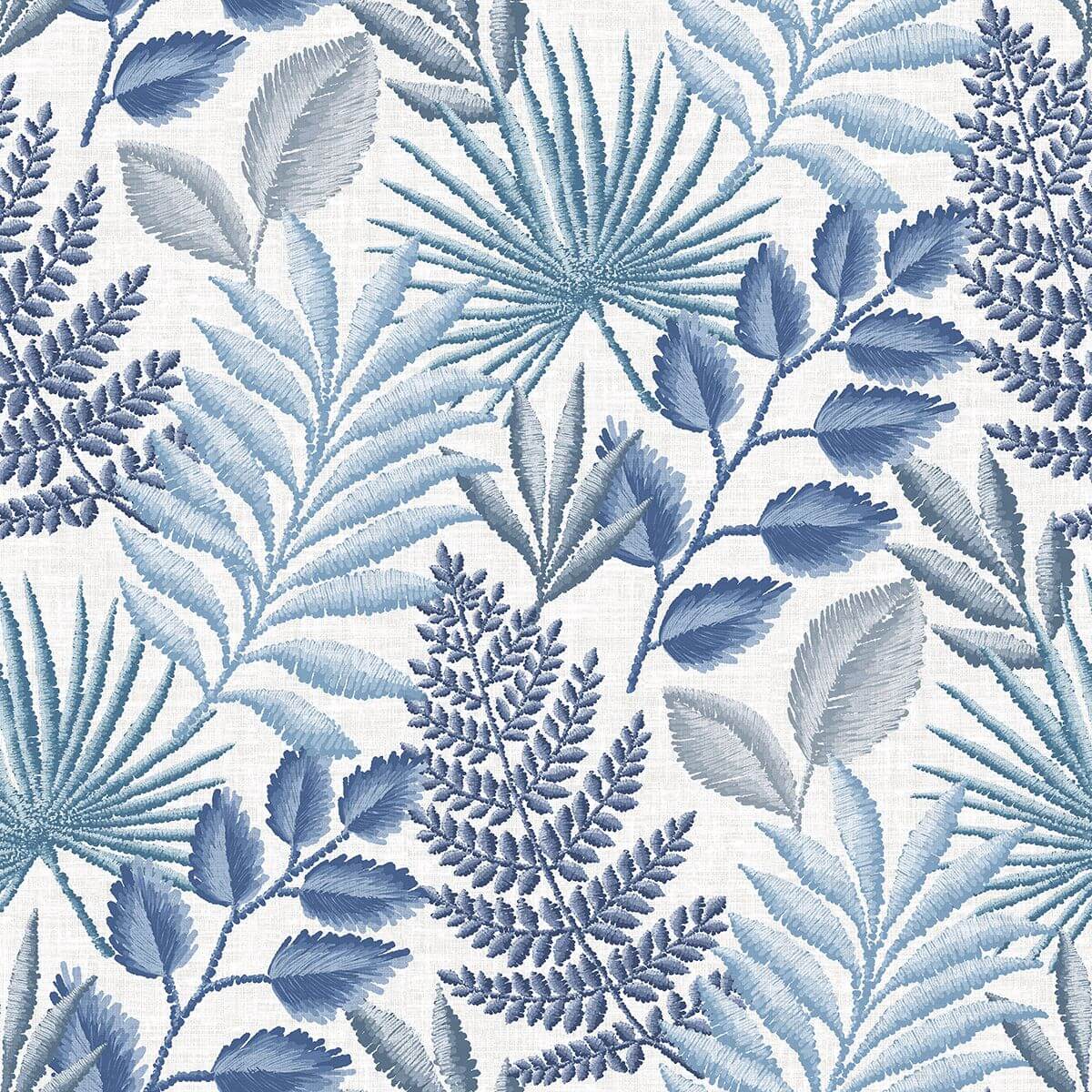 palomas-blue-botanical-wallpaper-york-wallcoverings-2901-87505 - York Wallcoverings Papel pintado