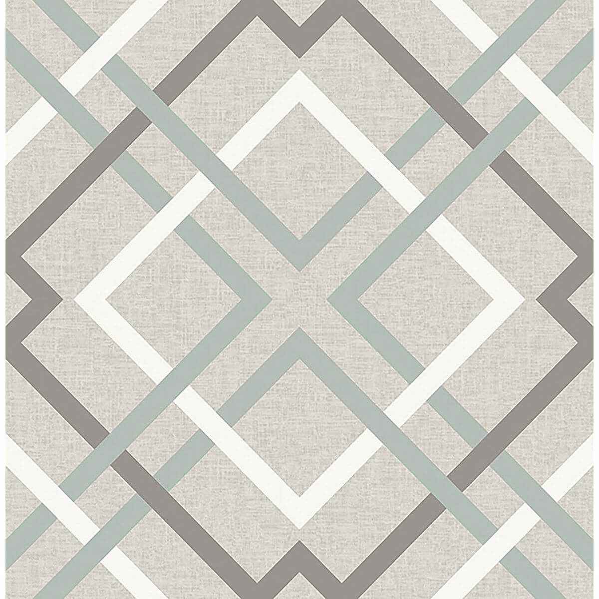 Saltire Emile Taupe Lattice Wallpaper - York Wallcoverings - 2901-22649