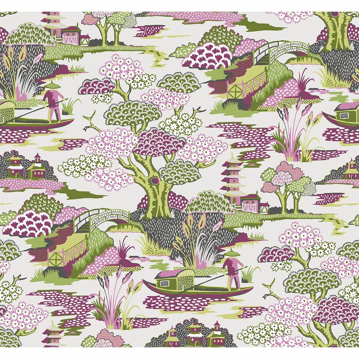 joy-de-vie-magenta-toile-wallpaper-york-wallcoverings-2901-87506 - York Wallcoverings Papel pintado