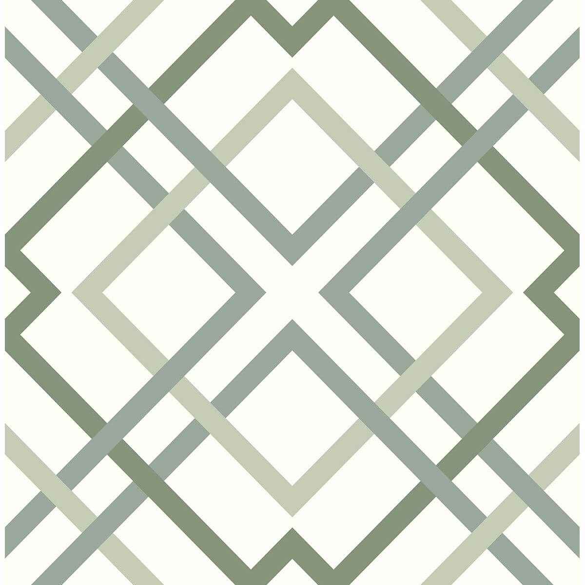 Saltire Emile Green Lattice Wallpaper - York Wallcoverings - 2901-25437