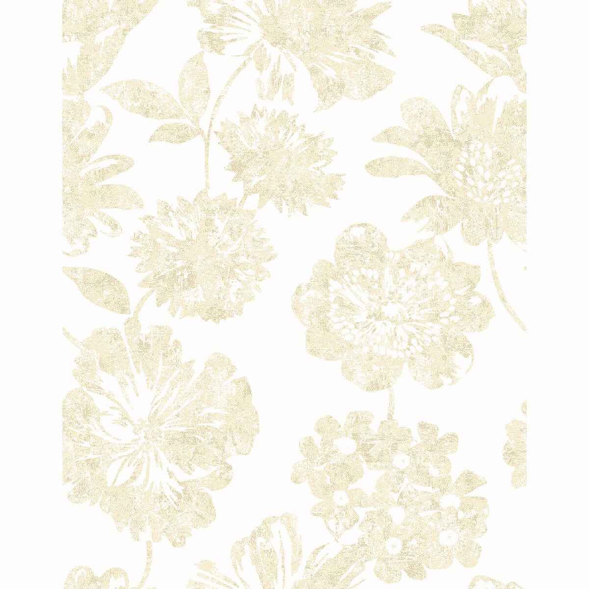 Folia Beige Floral Wallpaper - York Wallcoverings - 2901-25417 - York Wallcoverings Wallpaper