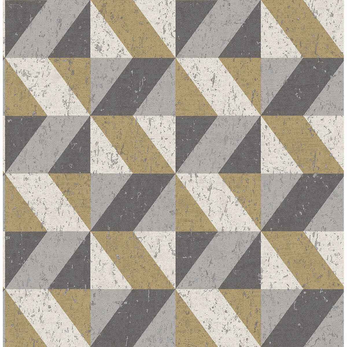 Cerium Metallic Concrete Geometric Wallpaper - York Wallcoverings - 2908-25311