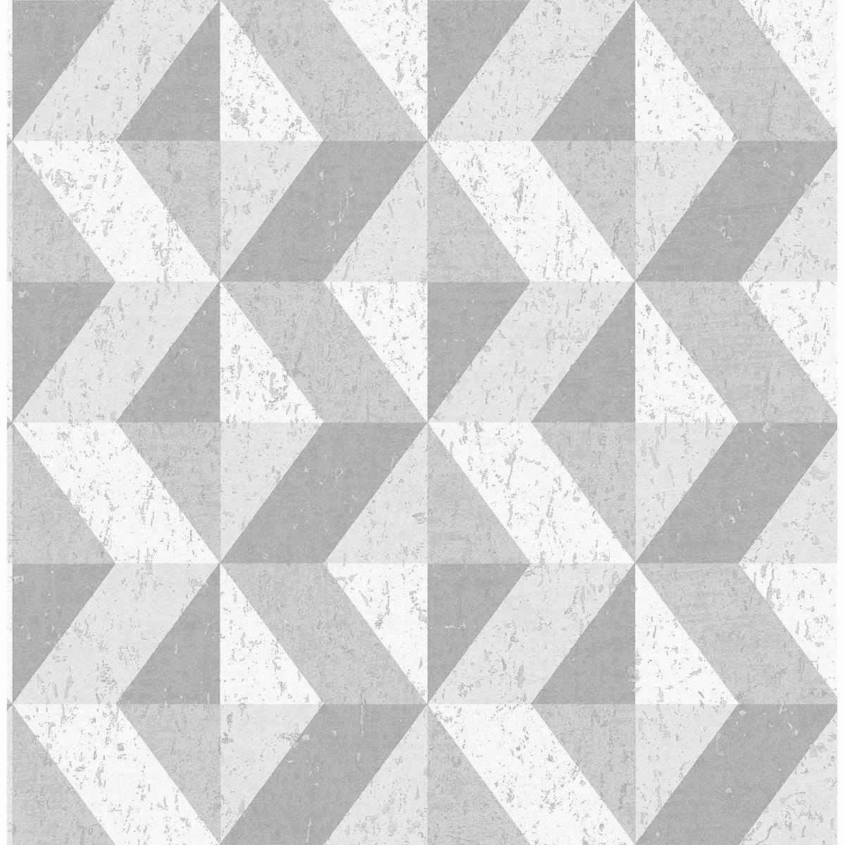 Cerium Grey Concrete Geometric Wallpaper - York Wallcoverings - 2908-25314