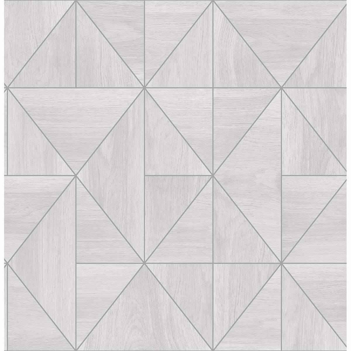 Cheverny Light Grey Geometric Wood Wallpaper - York Wallcoverings - 2908-25320