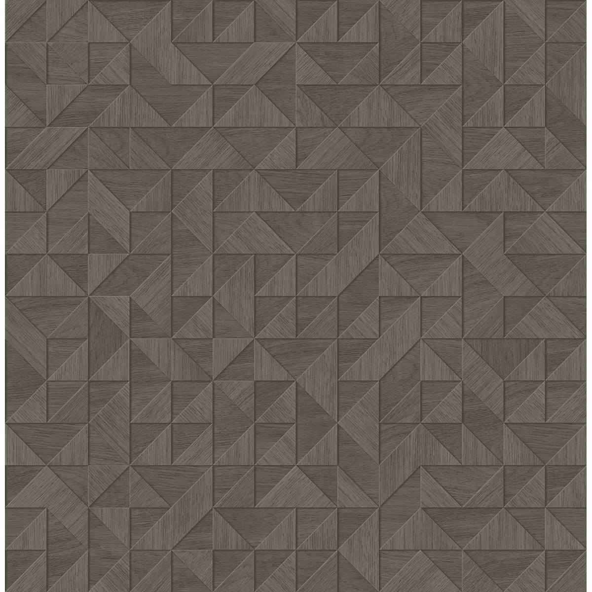 Gallerie Taupe Geometric Wood Wallpaper - York Wallcoverings - 2908-25327 - York Wallcoverings Wallpaper
