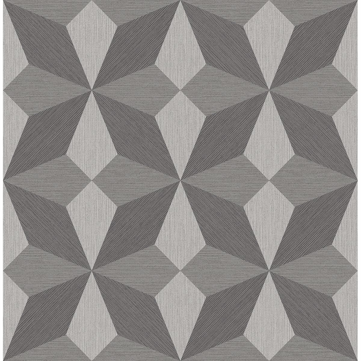 valiant-grey-faux-grasscloth-geometric-wallpaper-york-wallcoverings-2908-25300 - York Wallpaper Wallpaper