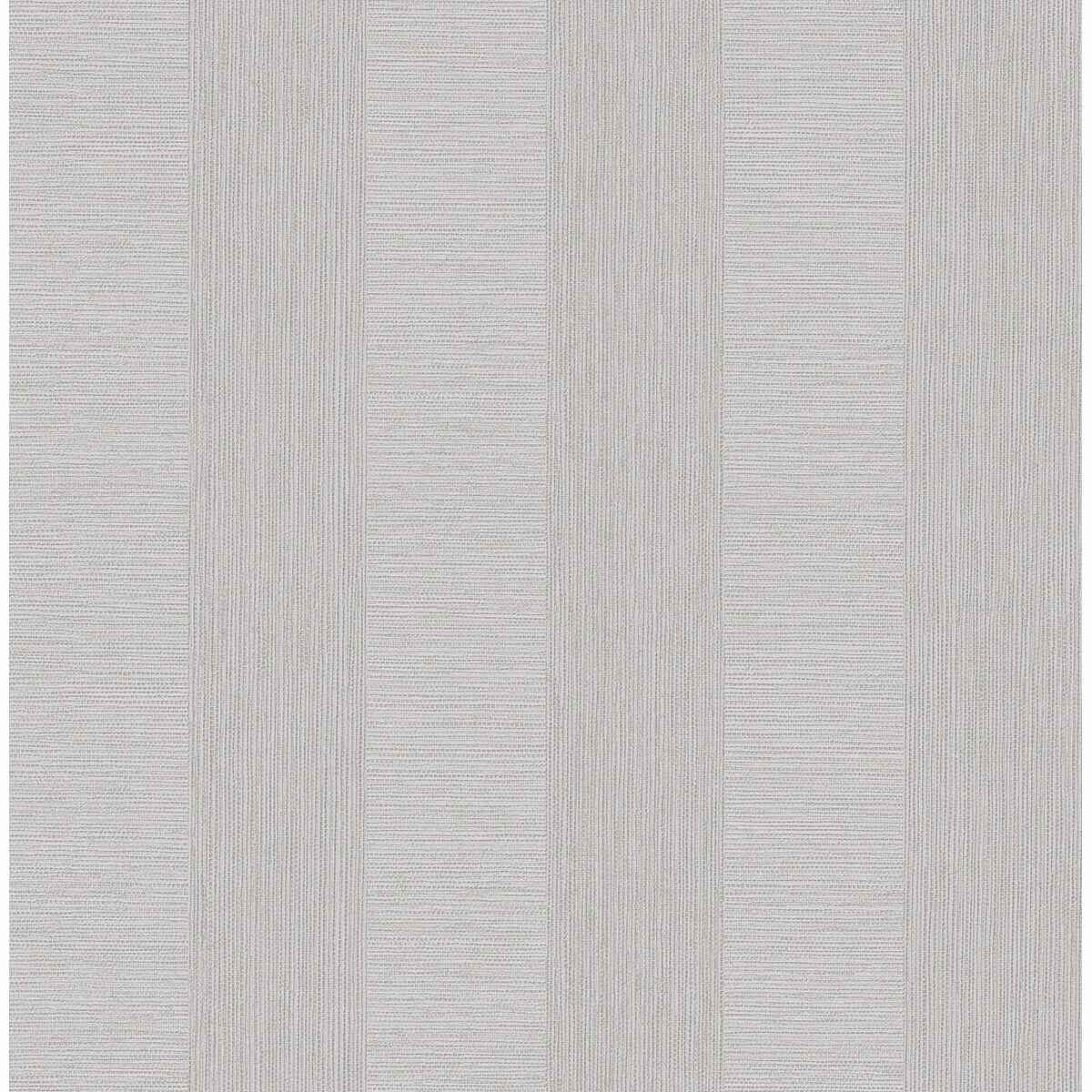 Intrepid Light Grey Faux Grasscloth Stripe Wallpaper - York Wallcoverings - 2908-25305