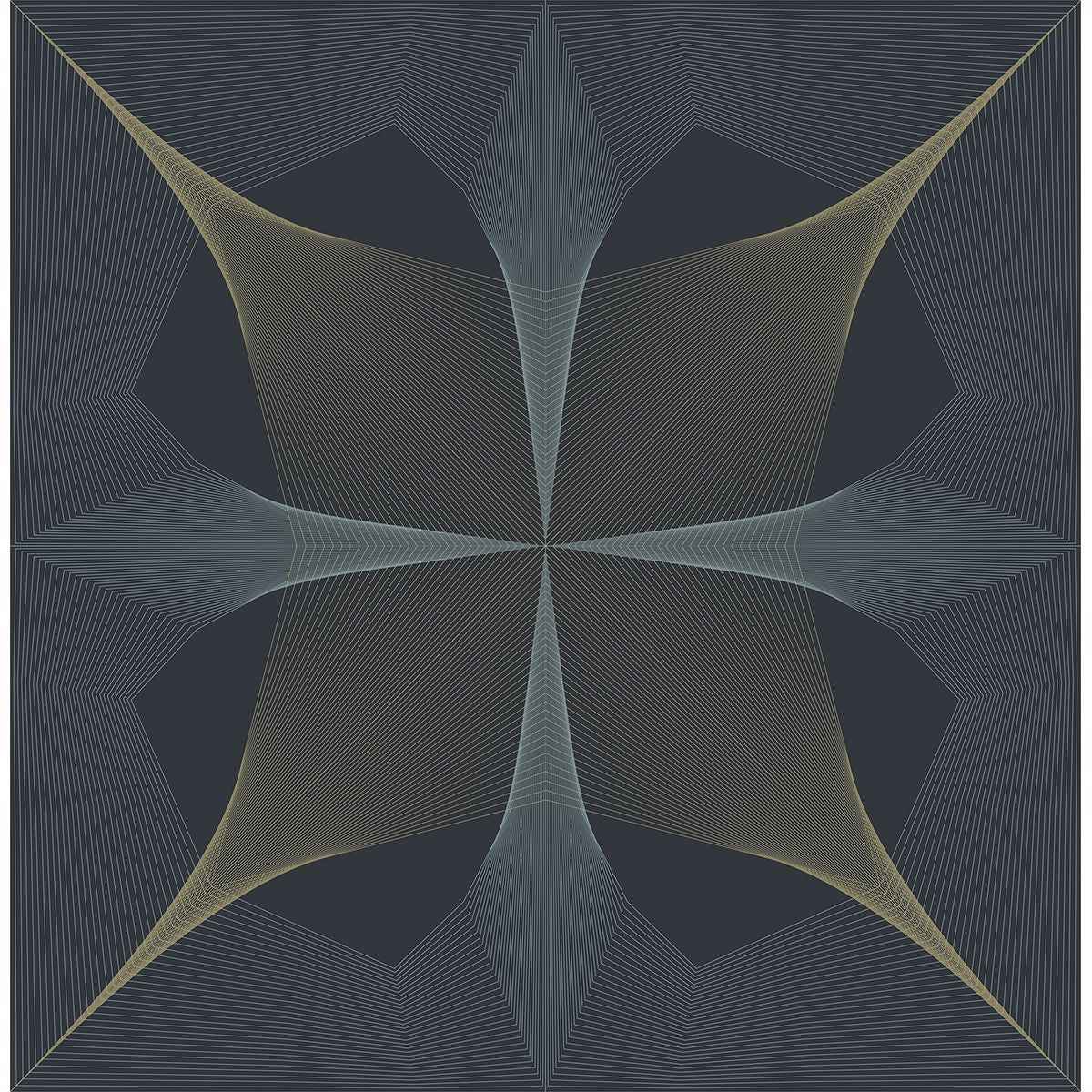 Radius Navy Geometric Wallpaper - York Wallcoverings - 2902-25526 - York Wallcoverings Wallpaper