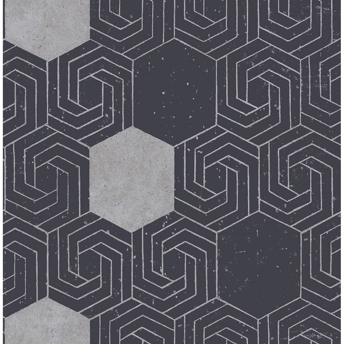 momentum-navy-geometric-wallpaper-york-wallcoverings-2902-25547 - York Wallpaper Wallpaper