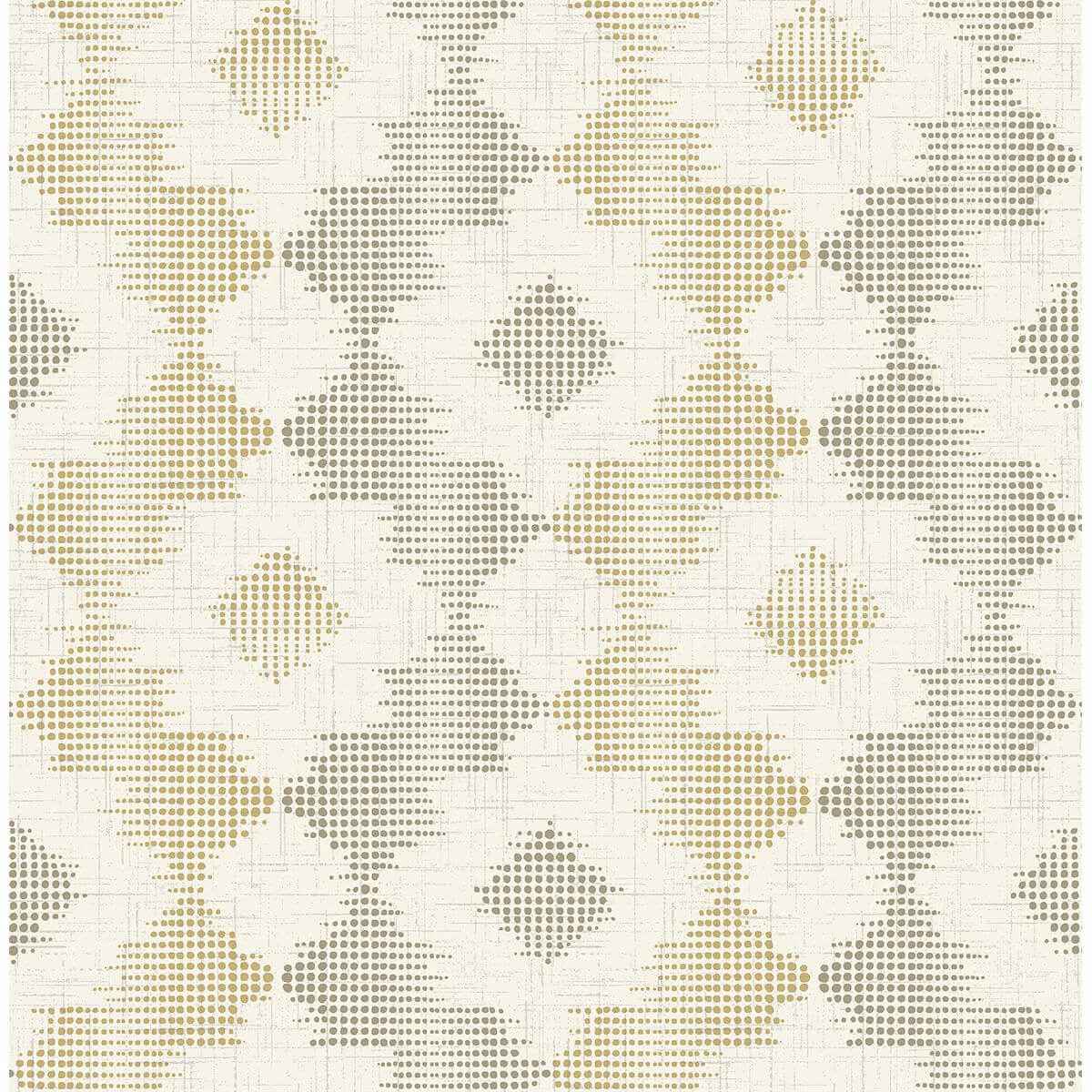Babylon Mustard Abstract Floral Wallpaper - York Wallcoverings - 2902-25522
