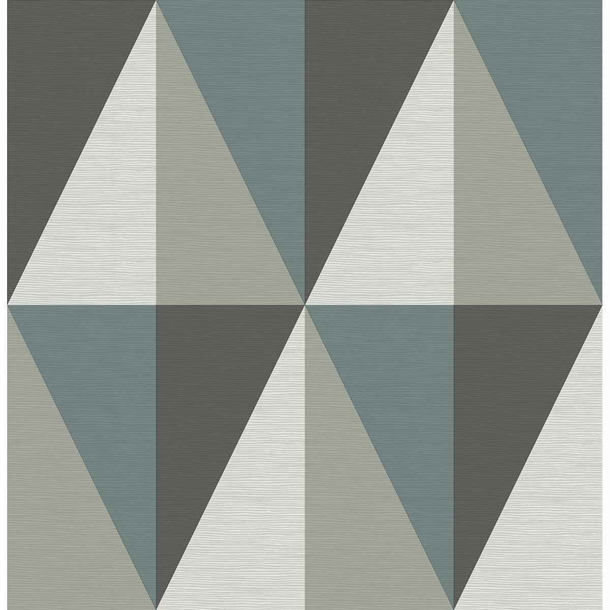 aspect-teal-geometric-faux-grasscloth-wallpaper-york-wallcoverings-2902-25539 - York Wallcoverings Wallpaper