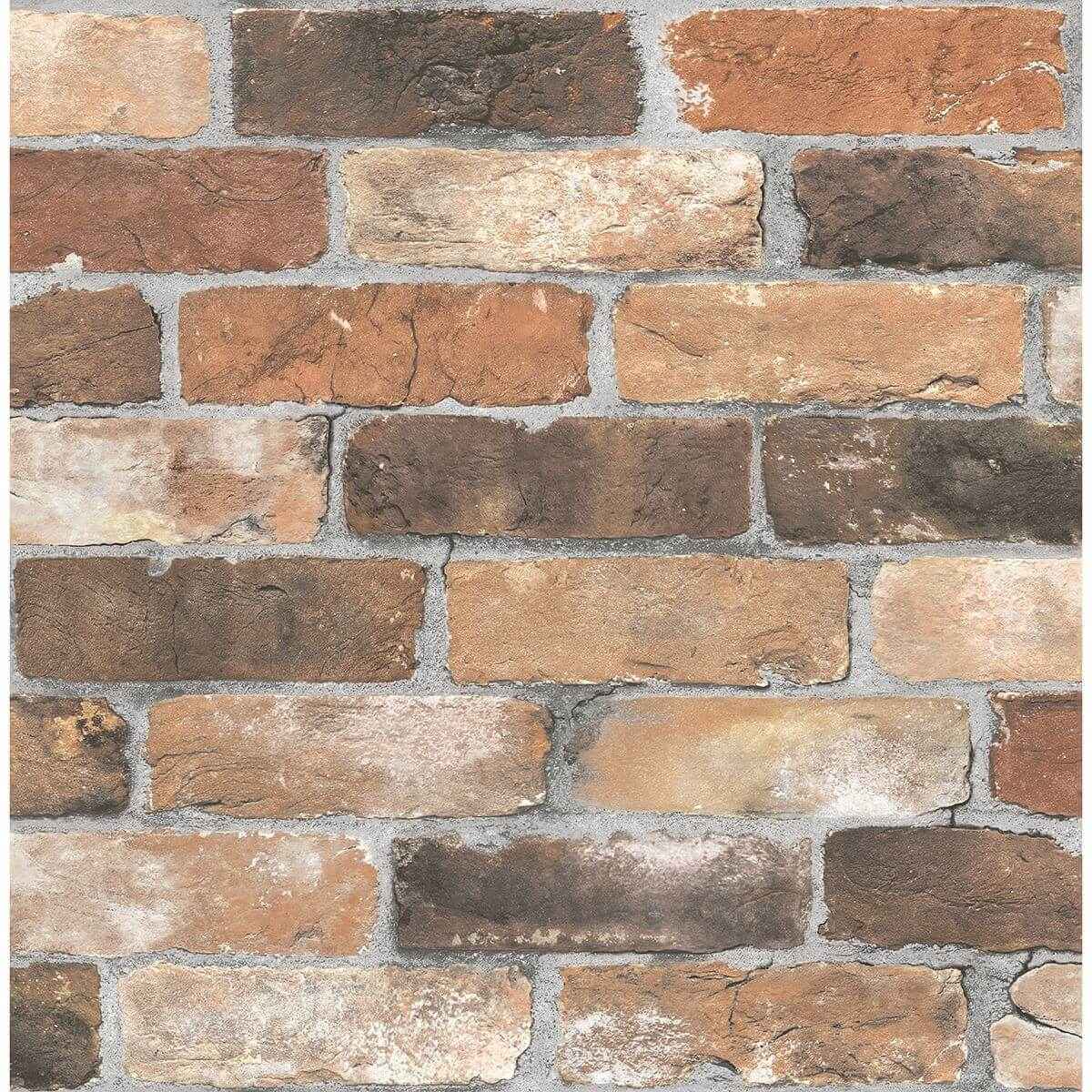 Rustin Rust Reclaimed Bricks Wallpaper - York Wallcoverings - 2922-22300