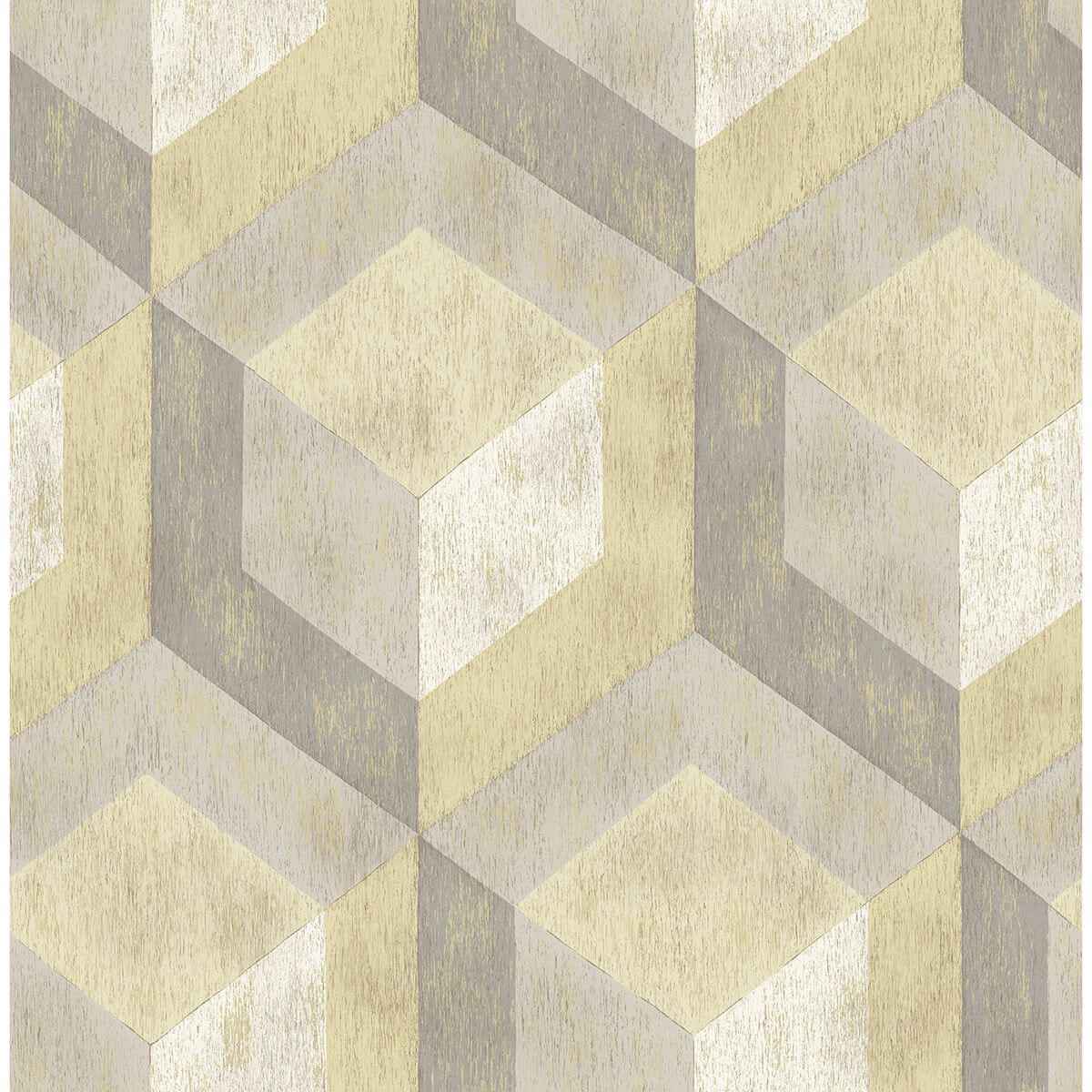 Clarabelle Beige Rustic Wood Tile Wallpaper - York Wallcoverings - 2922-22309